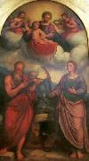 Girolamo Troppa Madonna and Child in glory with oil on canvas